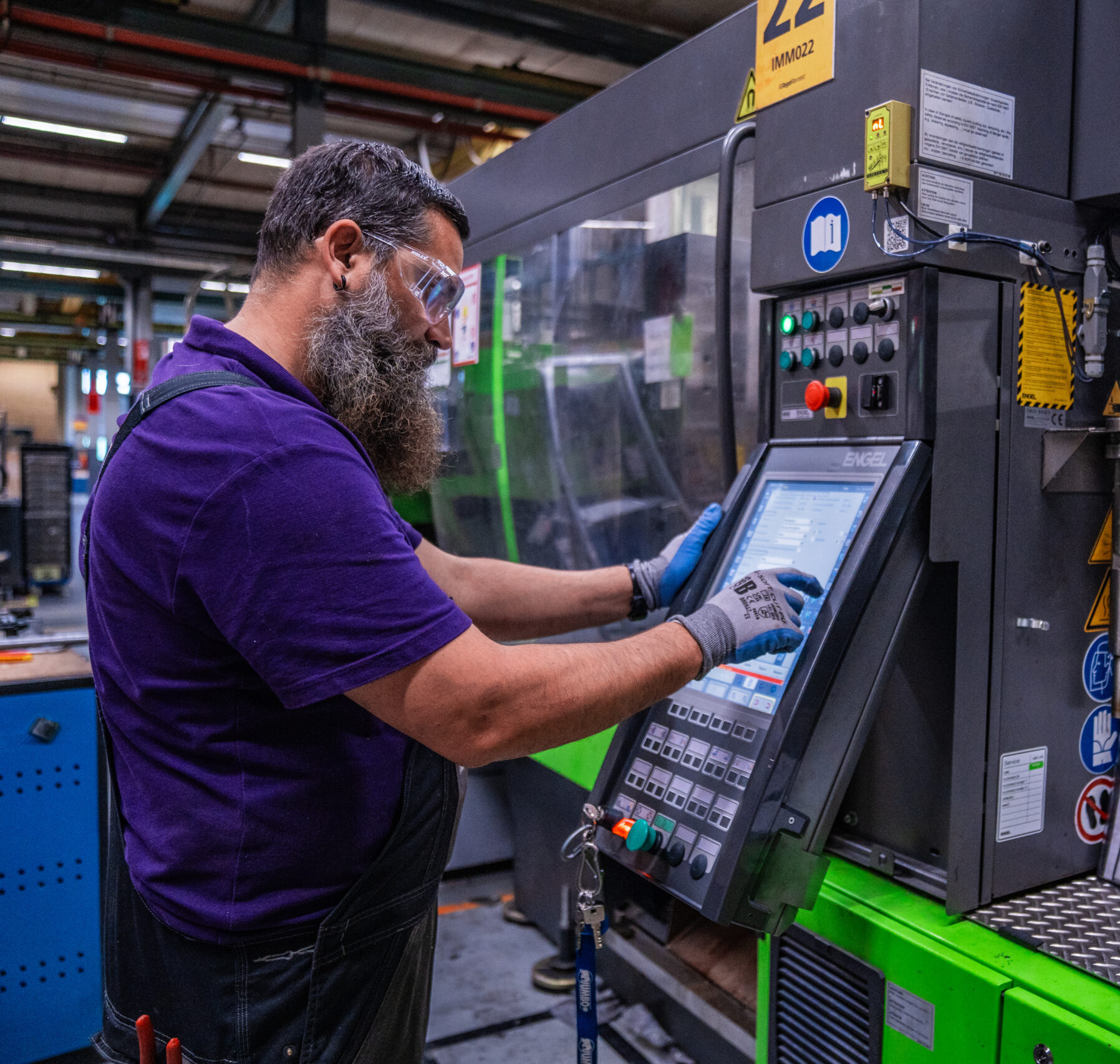 Operator monitoring production controls